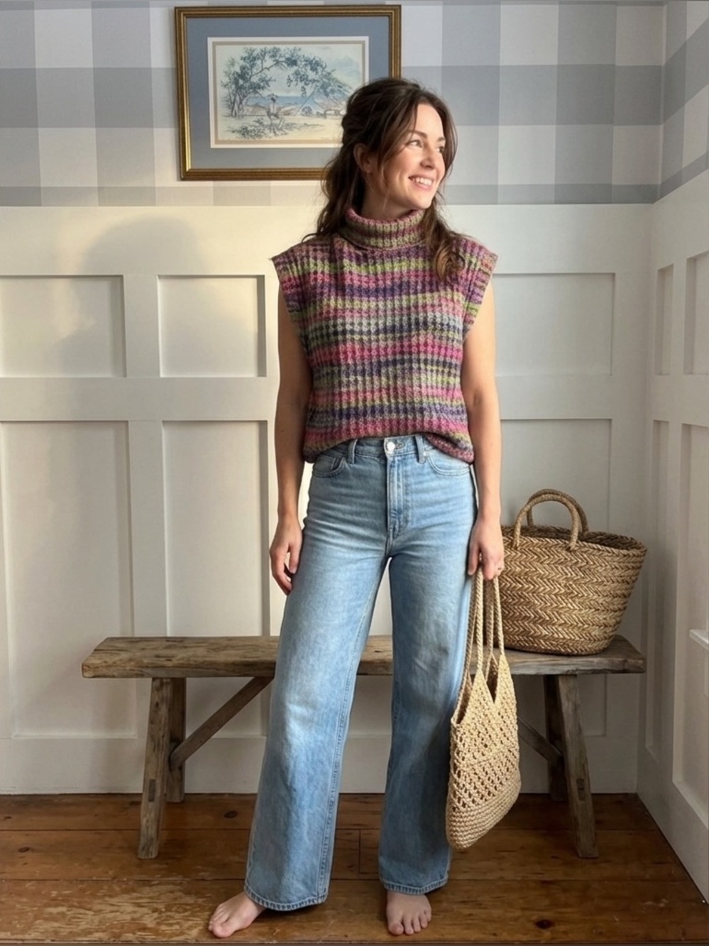 JJXX Knitted Sleeveless Turtleneck Size Small